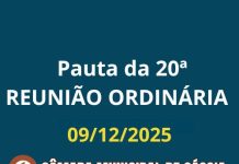 Pauta da 20ª Sessão Ordinária do º Ano da Legislatura 2025/2028